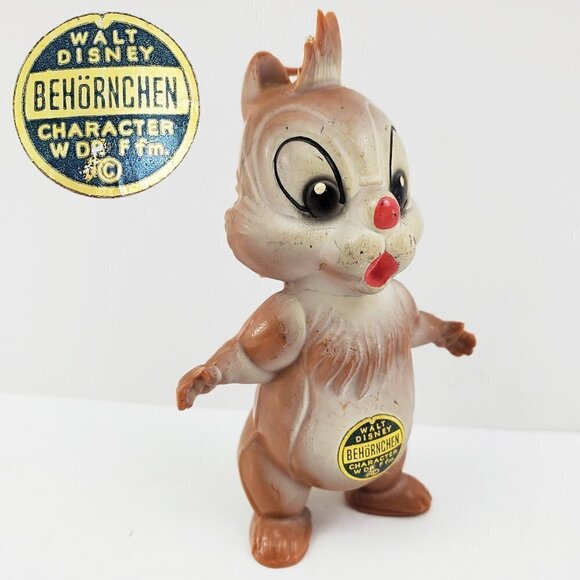 Walt Disney Production Vintage Chipmunk Behornchen Dale WDP German 1960s Figure - Picture 1 of 9